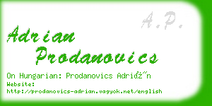 adrian prodanovics business card